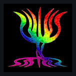 Rainbow Menorah Poster<br><div class="desc">Bright rainbow menorah.</div>