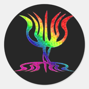 Rainbow Menorah Stickers