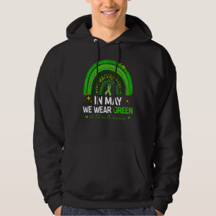 Rainbow Mental Health Awareness In May We Wear Gre Hoodie