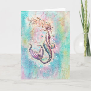 Rainbow Mermaid Art Card by Molly Harrison