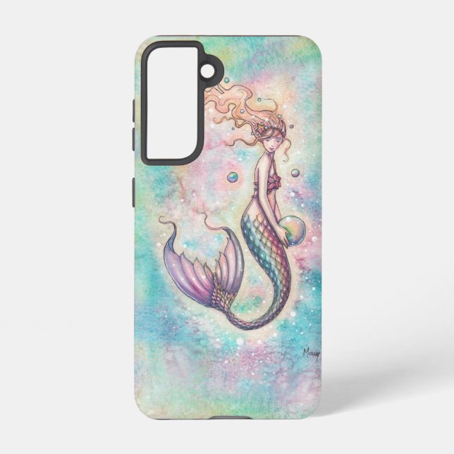 Rainbow Mermaid by Molly Harrison Fantasy Art Samsung Galaxy S21 Case (Back)