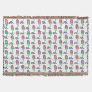 rainbow mermaid pink blue purple green black curly throw blanket