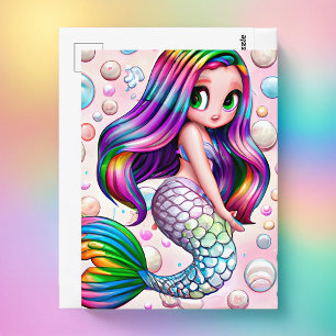 Rainbow Mermaid Postcard