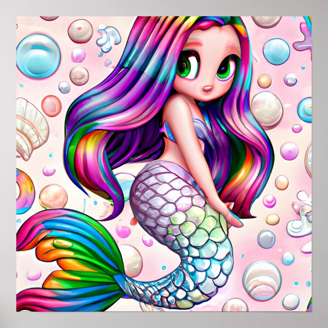 Rainbow Mermaid    Poster (Front)