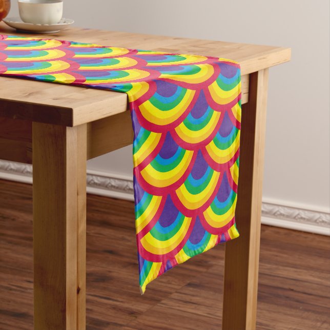 Rainbow Mermaid ScaleTable Runner (In Situ)
