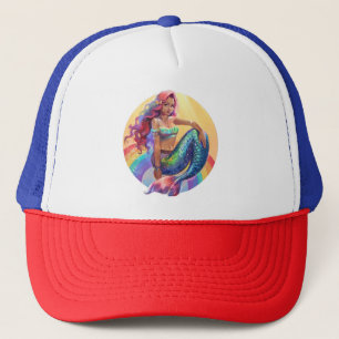 Rainbow Mermaid Trucker Hat