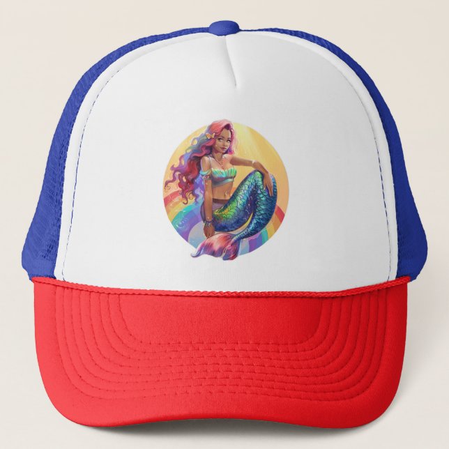 Rainbow Mermaid Trucker Hat (Front)