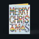 Rainbow Merry Christmas Fun Elegant Gay Christmas Holiday Card<br><div class="desc">Fun whimsical Classy and Elegant Gay Christmas Card. With Greetings inside the card just sign and mail. 
Or type your own greeting.</div>