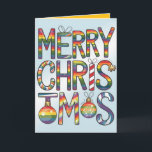 Rainbow Merry Christmas Fun Elegant Gay Christmas Holiday Card<br><div class="desc">Fun whimsical Classy and Elegant Gay Christmas Card. With Greetings inside the card just sign and mail. 
Or type your own greeting.</div>
