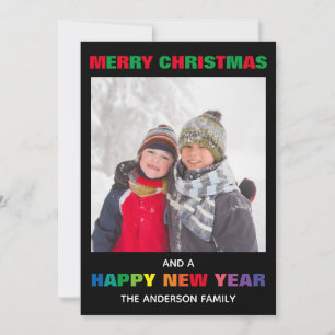 Rainbow Merry Christmas Photo - Christmas Card