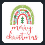 Rainbow Merry Christmas Sticker<br><div class="desc">Rainbow Merry Christmas Sticker for gift wrapping,  envelope seal</div>