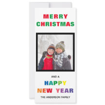 Rainbow Merry Christmas - Vertical Christmas Card