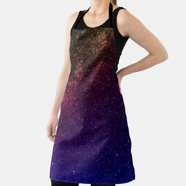 Rainbow Milky Way Starry Cosmic Galaxy Stars Dark Apron (Insitu)