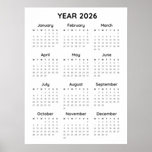 Rainbow Minimalist 2026 Calendar Poster