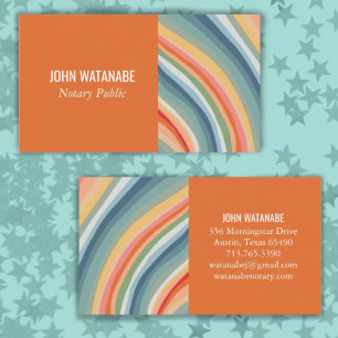 Rainbow Minimalist Stripes Handmade Business Card