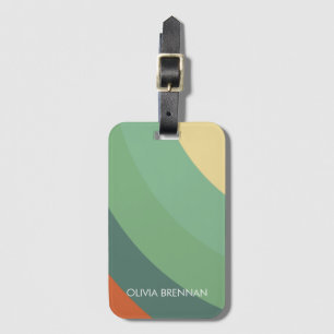 Rainbow Minimalist Stripes Handmade  Luggage Tag