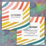 Rainbow Minimalist Stripes Handmade Square Business Card<br><div class="desc">Show your style with this hand drawn design on front of back of the business card. Perfect for business people,  accountants,  designers,  bloggers,  fashionistas and other creative types. Add your own text to make it shine! Check my shop for more!</div>