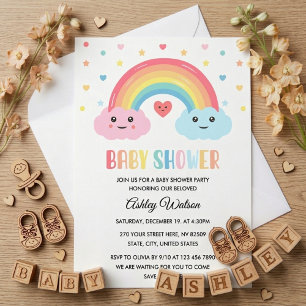 Rainbow Miracle Baby Shower Invitation