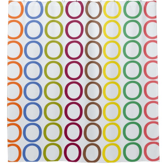 Rainbow Mixed O's Shower Curtain (Front)