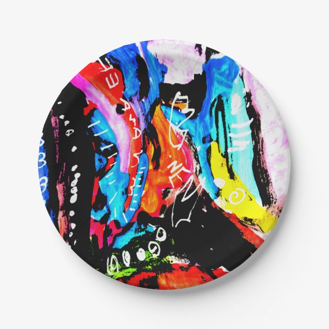 Rainbow mixed paper plate (Front)