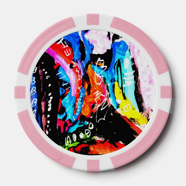 Rainbow mixed poker chips (Front)