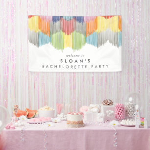 Rainbow Modern Fringe Bachelorette Party Banner