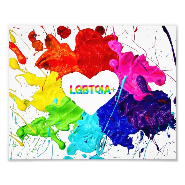 Rainbow Modern Stripe LGBT Photo Print (Front)