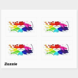 Rainbow Modern Stripe LGBT Rectangular Sticker