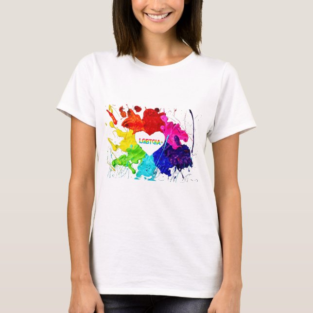 Rainbow Modern Stripe LGBT T-Shirt (Front)