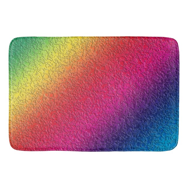Rainbow Molten Glass Splatter Effect Bath Mat (Front)