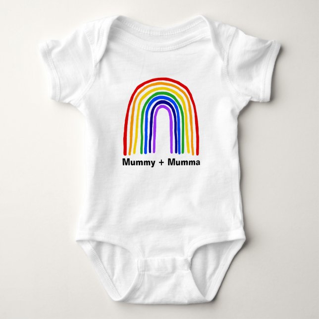 Rainbow Mommy + Mumma baby bodysuit (Front)