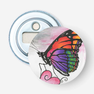 Rainbow Monarch Butterfly Original Fantasy Art Bottle Opener