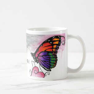 Rainbow Monarch Butterfly Original Fantasy Art Coffee Mug