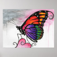 Rainbow Monarch Butterfly Original Fantasy Art