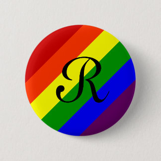 Rainbow Monogram Button