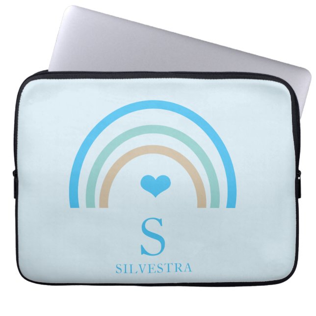 Rainbow  Monogram Laptop Sleeve (Front)