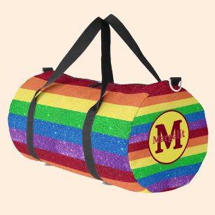 Rainbow Monogram Striped Large Duffel Bag
