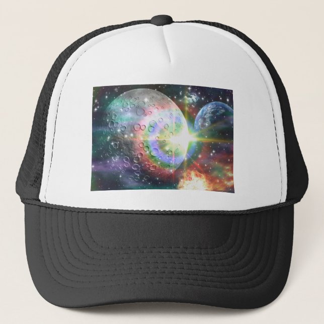 rainbow moon trucker hat (Front)