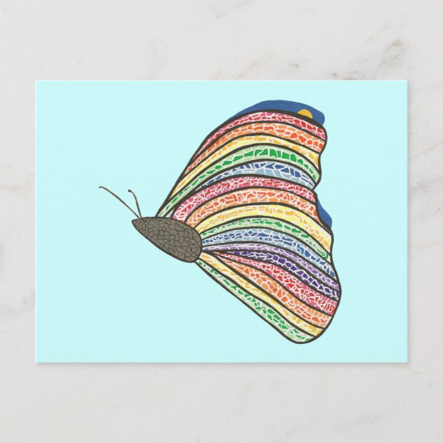 Rainbow Mosaic Butterfly Postcards (Front)