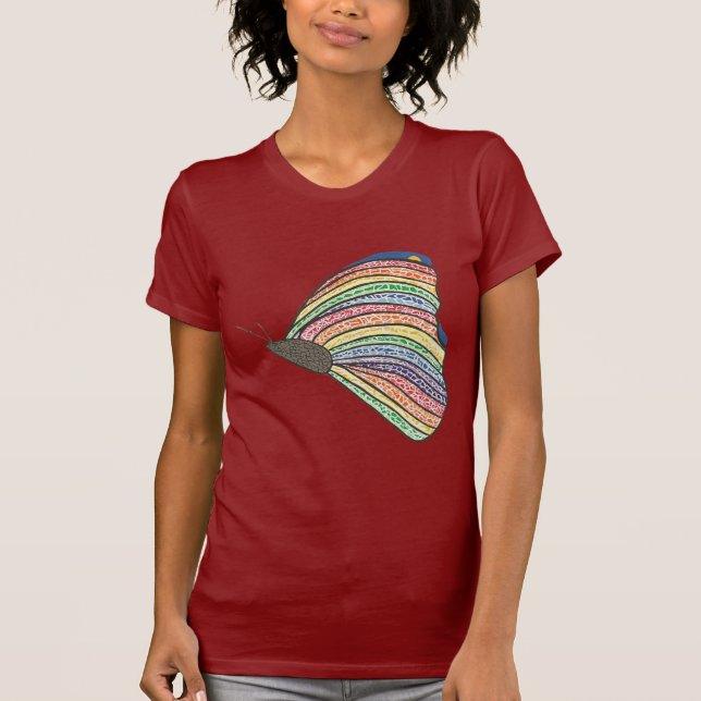 Rainbow Mosaic Butterfly Tee by CherylsArt (Front)