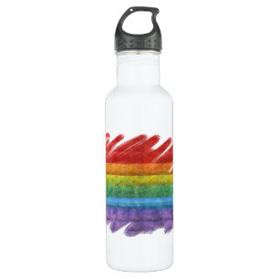 Rainbow Mosaic Gay Pride Flag (Paintbrush) 710 Ml Water Bottle