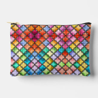 Rainbow mosaic pattern accessory pouch