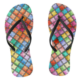 Rainbow mosaic pattern jandals