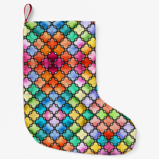 Rainbow mosaic pattern small christmas stocking