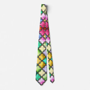 Rainbow mosaic pattern tie