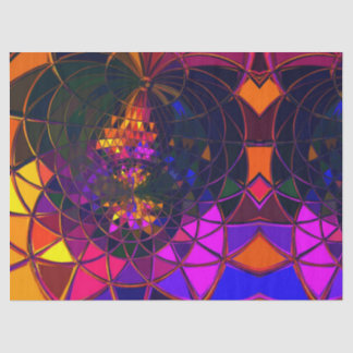 Rainbow Mosaic Stained Glass Geometric Print Desig Tissue Paper