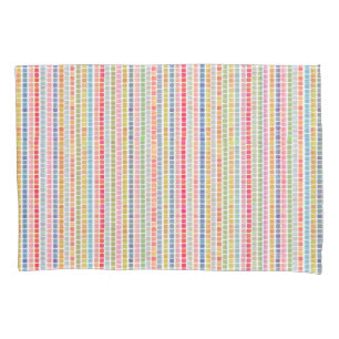 Rainbow mosaic tiles pillow case