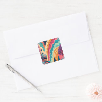 Rainbow Mosque Fantasy Sticker – Customisable