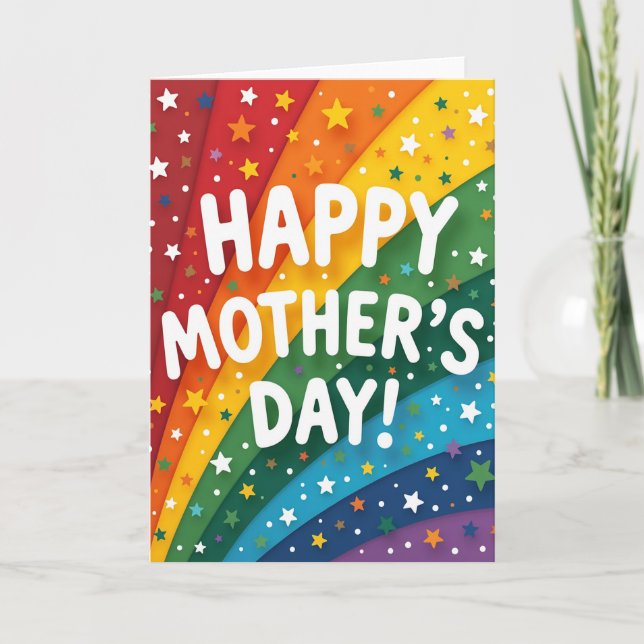 Rainbow Mothers Day Wish Card (Front)