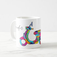Rainbow Motor Scooter Moped Personalised